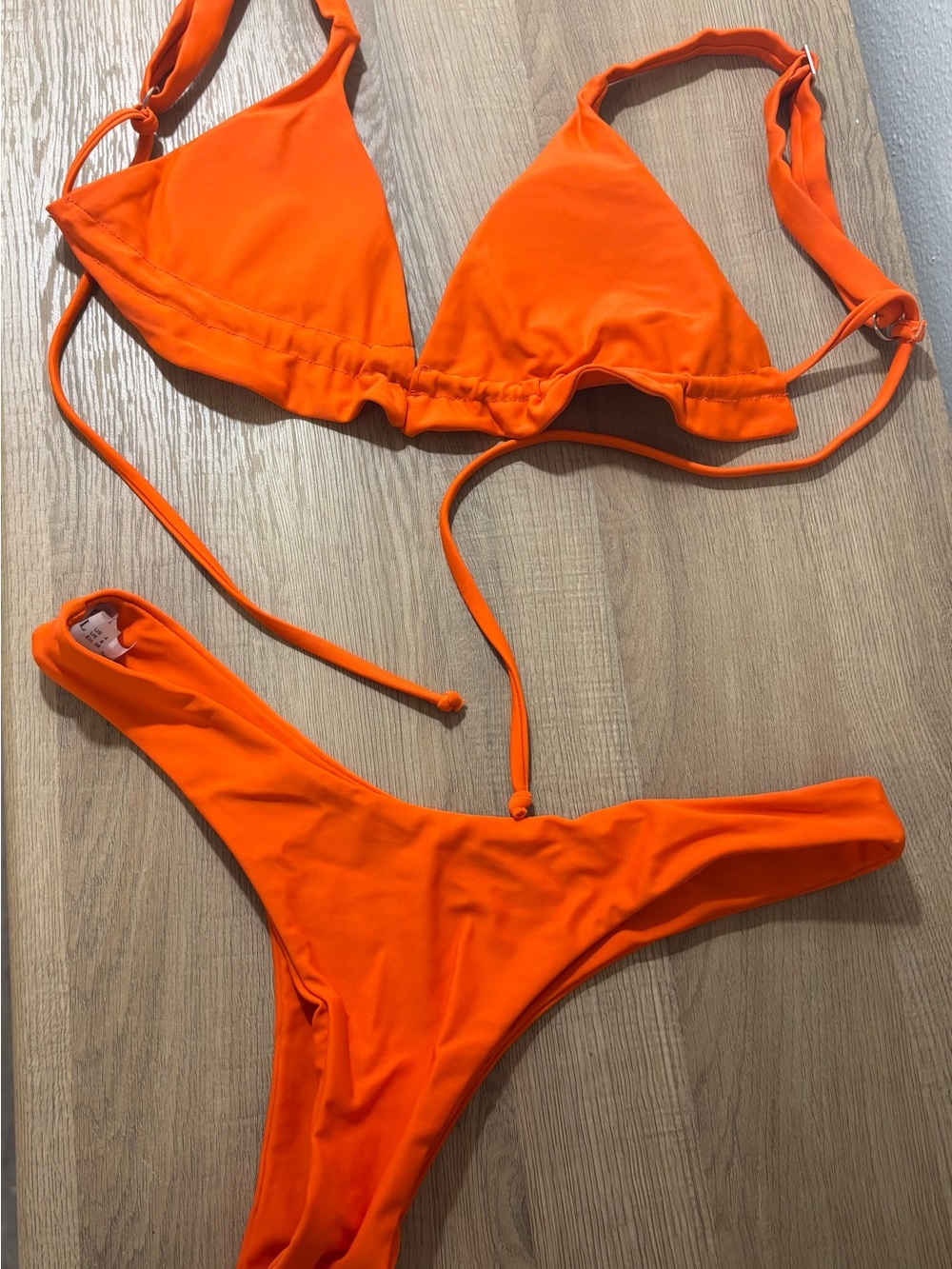 Zaful Bright Orange Triangle Bikini Set